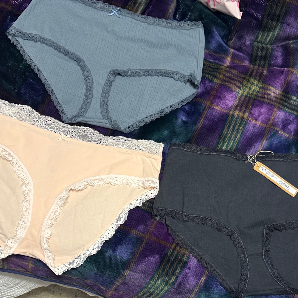 SKIMS Women's Panties Set - Blue, Primrose, and Black